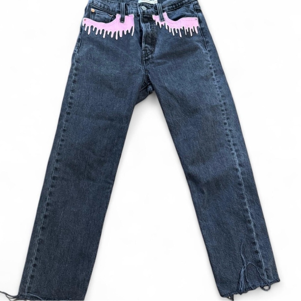 Hand painted black Levi’s